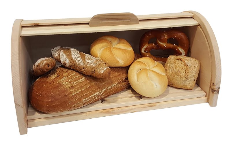 Gefüllte Brotdose aus Zirbenholz