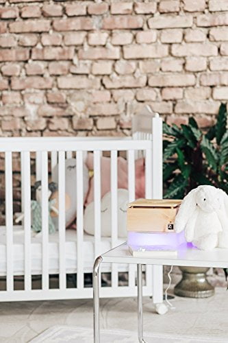 ZirbenLüfter CUBE mini pure, natürlicher Luftbefeuchter / Luftreiniger aus Zirbe / Zirbenholz. - Räume bis 15 m2. (Abdeckung Holz - Zirbe mit Blume des Lebens) -