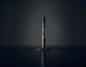 Bild zeigt abgebrannte Zigarette