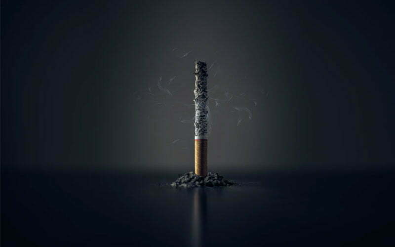 Bild zeigt abgebrannte Zigarette